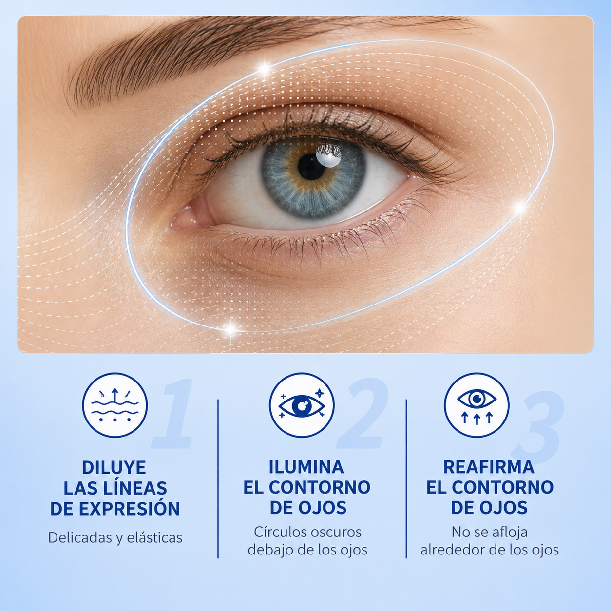 Crema para los ojos y masajeador eléctrico
