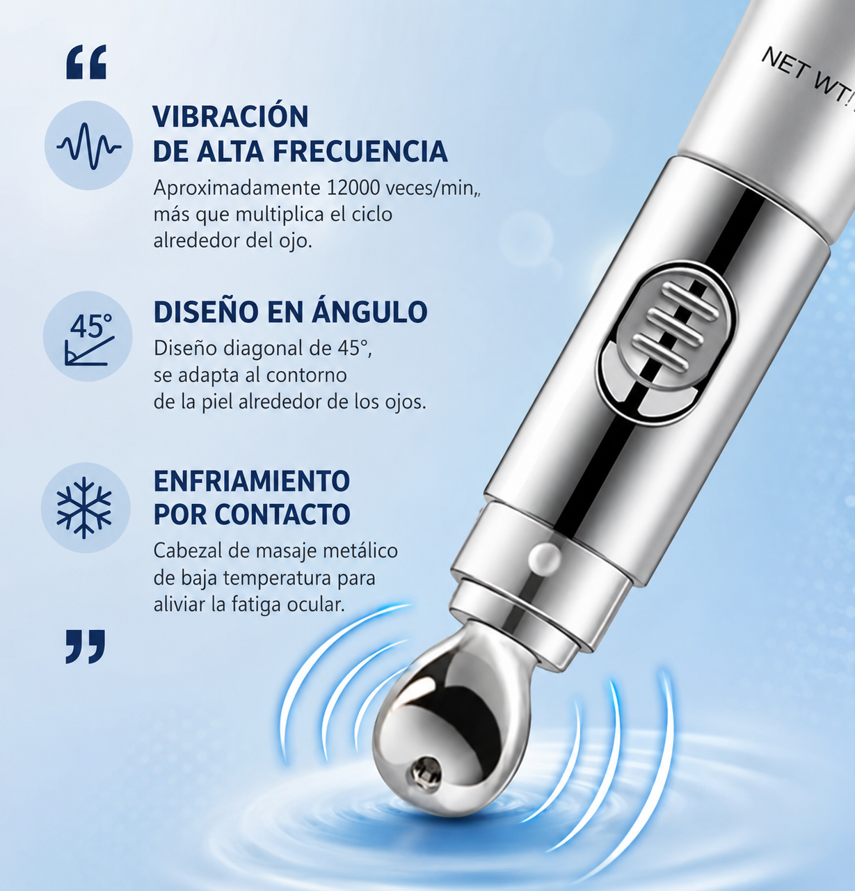 Crema para los ojos y masajeador eléctrico